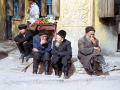 08 Kashgar Old City Street Scene 1993 Old Men Talking